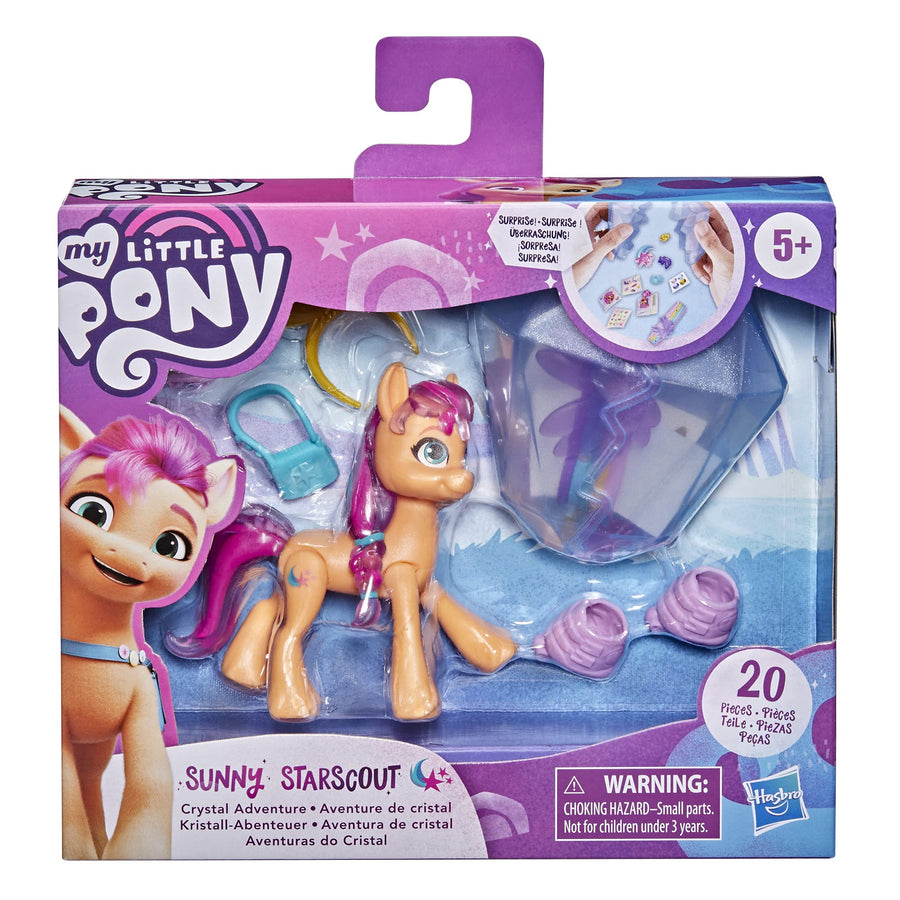 My Little Pony: A New Generation Movie Crystal Adventure Sunny Starscout - 3-Inch Orange Pony Toy, Surprise Accessories, Bracelet