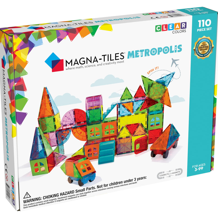 Magna Tiles Metropolis Set, The Original Magnetic Building Tiles for Creative Open-Ended Play, Educational Toys for Children Ages 3 Years + (110 Pieces)