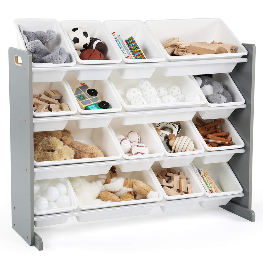 Humble Crew Supersized Wood Toy Storage Organizer, Extra Large, Grey/White