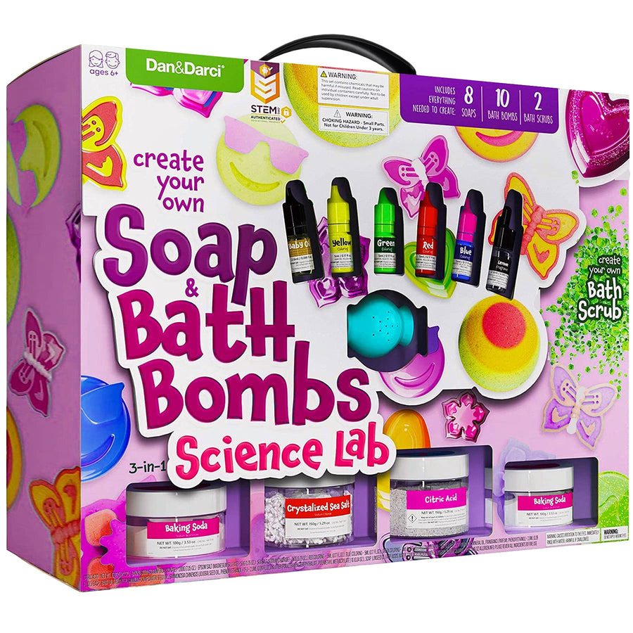 Soap & Bath Bomb Making Kit for Kids, 3-in-1 Spa Science Kit, Craft Gifts For Girls & Boys Age 6, 7, 8, 9, 10-12 Year Old Girl Crafts Kits : DIY Science Experiment Toys, Craft Gift For Kids Ages 6-12+
