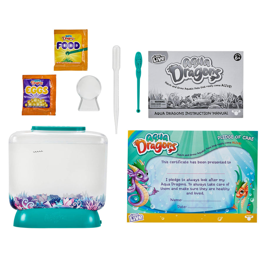 Little Live Aqua Dragons - Deep Sea Habitat - LED Light Up Tank Hatch and Grow Aquatic Pets