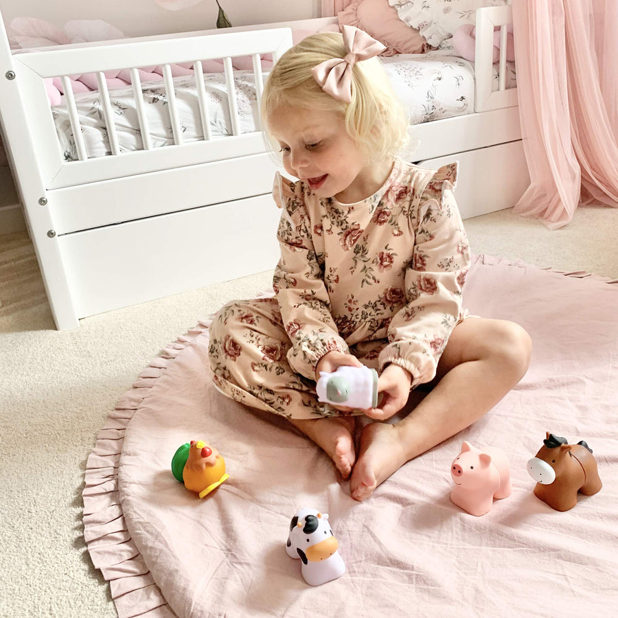 Melissa & Doug Pop Blocs Farm Animals Educational Baby Toy - 10 Linkable Pieces