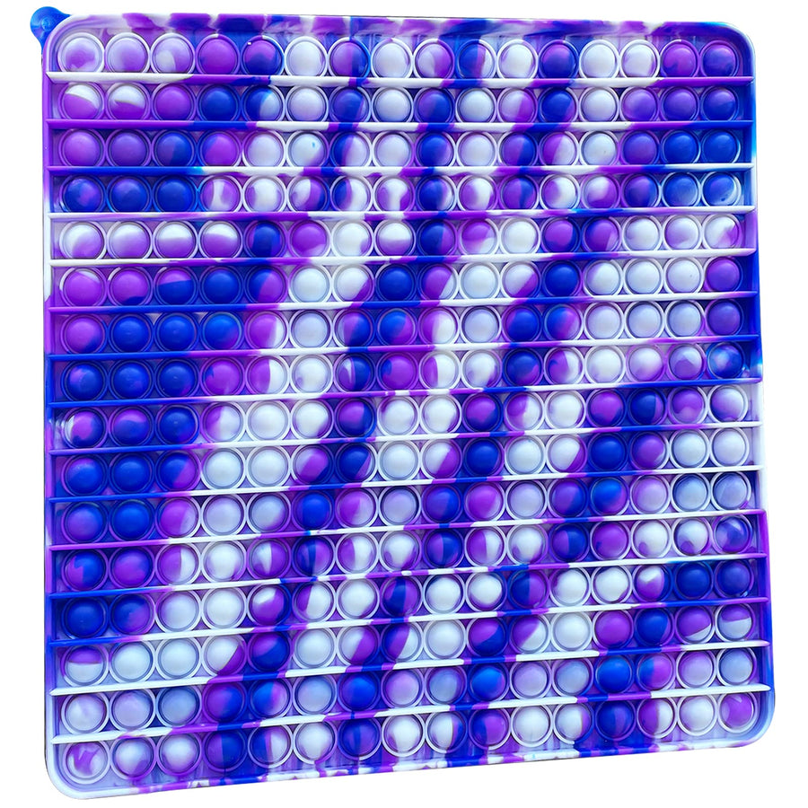 Wuximde Big Size Push Pop Bubble Sensory Fidget Toys,256 Bubbles Stress Reliever Silicone Pressure Relieving Toy,for Autistic Kids Special Needs Children Anxiety Adults (Blue+Purple+White)