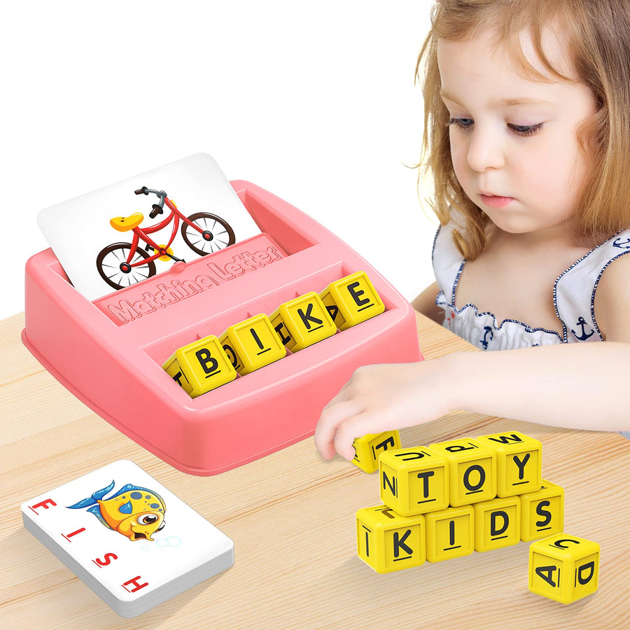 NARRIO Educational Toys for 3 4 5 Year Old Girls Gifts, Matching Letter Spelling Games Learning Toys for Kids Ages 3 4 5, Christmas Birthday Gifts for 3-6 Year Old Girls Toddler Toys Age 2-4