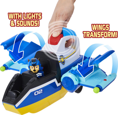 Paw Patrol, Jet to The Rescue Deluxe Transforming Spiral Rescue Jet with Lights and Sounds, Amazon Exclusive