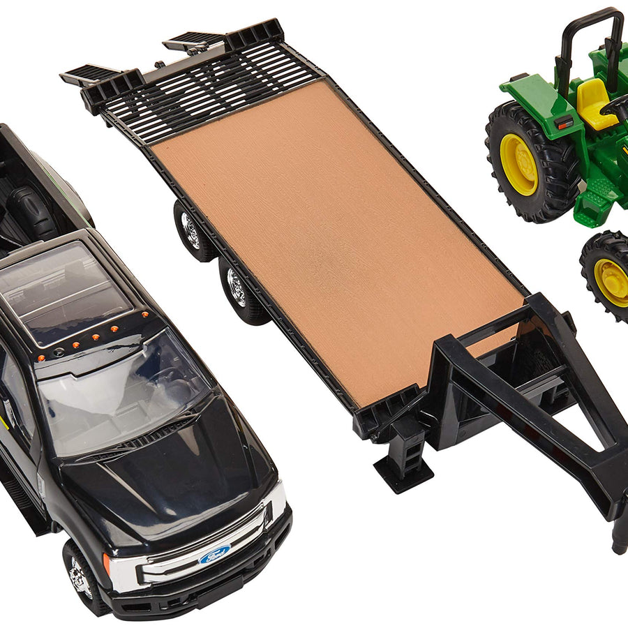 TOMY John Deere Tractor & Ford Pickup with Gooseneck Trailer