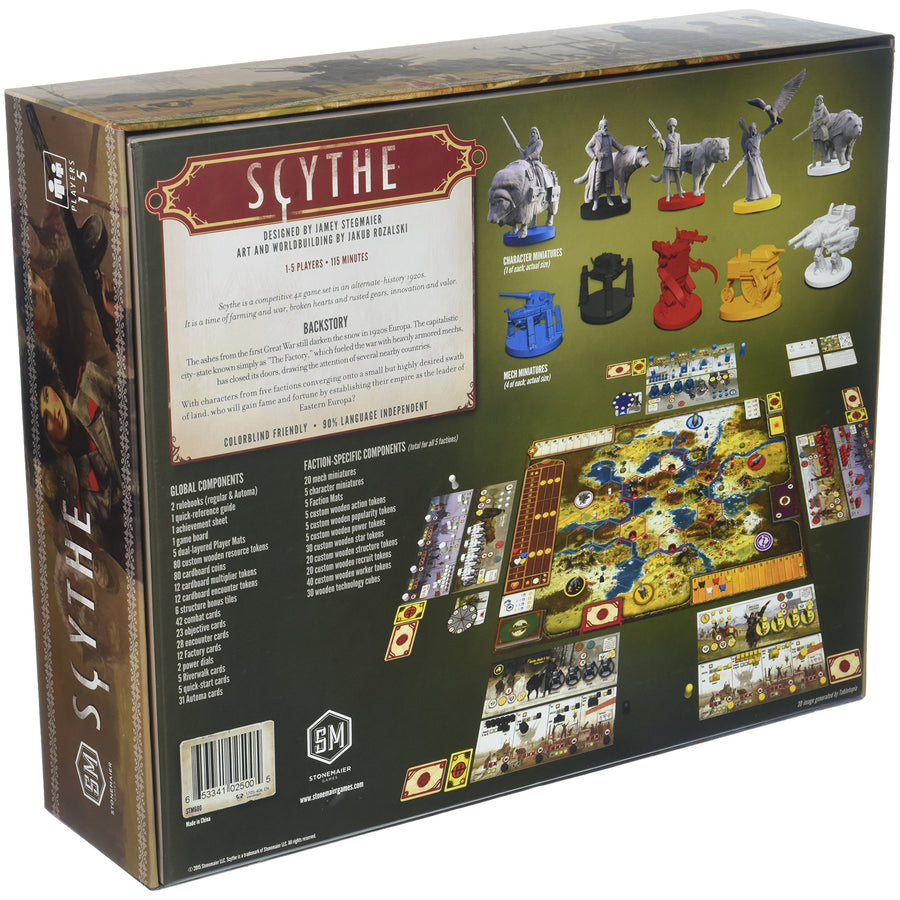 Stonemaier Games Scythe Board Game - An Engine-Building, Area Control for 1-5 Players, Ages 14+, Gray