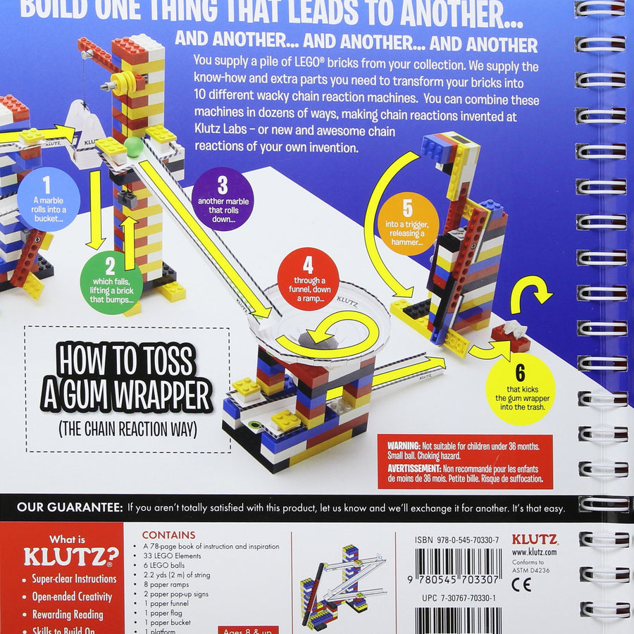 LEGO Chain Reactions (Klutz Science/STEM Activity Kit), 9" Length x 1.06" Width x 10" Height