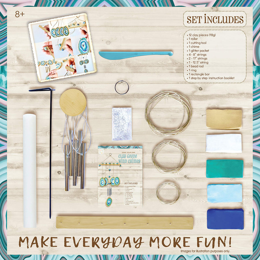 Hapinest Make Your Own Clay Geode Wind Chime Craft Kit Gift for Girls Boys Ages 8 9 10 11 12 and Teen Years and up