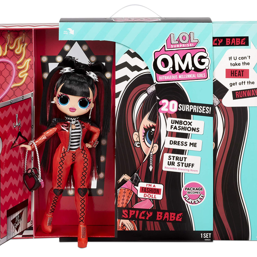 LOL Surprise OMG Spicy Babe Fashion Doll - Dress Up Doll Set with 20 Surprises for Girls and Kids 4+