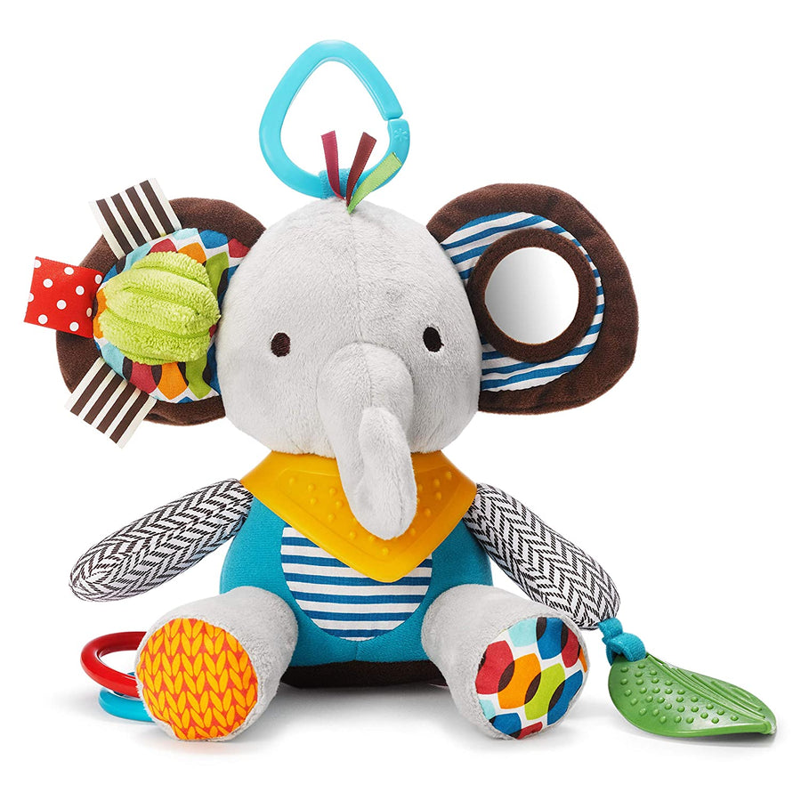 Skip Hop Bandana Buddies Baby Activity and Teething Toy with Multi-Sensory Rattle and Textures, Elephant