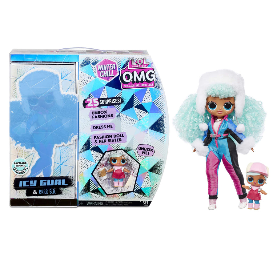 L.O.L. Surprise! O.M.G. Winter Chill ICY Gurl Fashion Doll & Brrr B.B. Doll with 25 Surprises (570240)