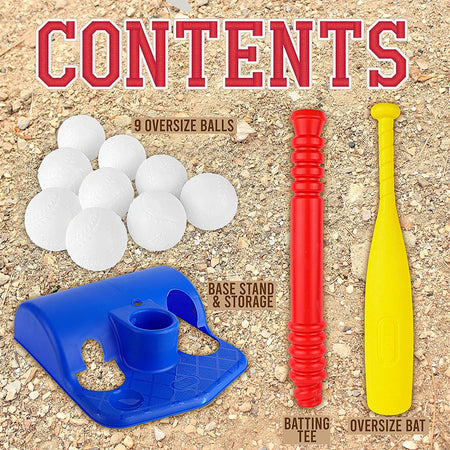 ToyVelt TBall Set For Toddlers 9 Balls - Kids Baseball Tee Game For Boys & Girls Ages 1- 10 Years