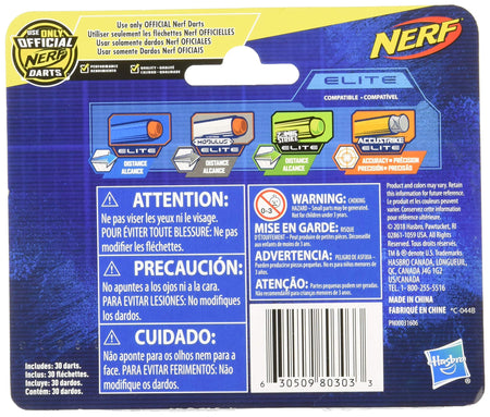 Nerf Darts 30 Pack Refill For Elite Blasters -- Official N-Strike Elite Darts -- For Kids, Teens, Adults , Blue