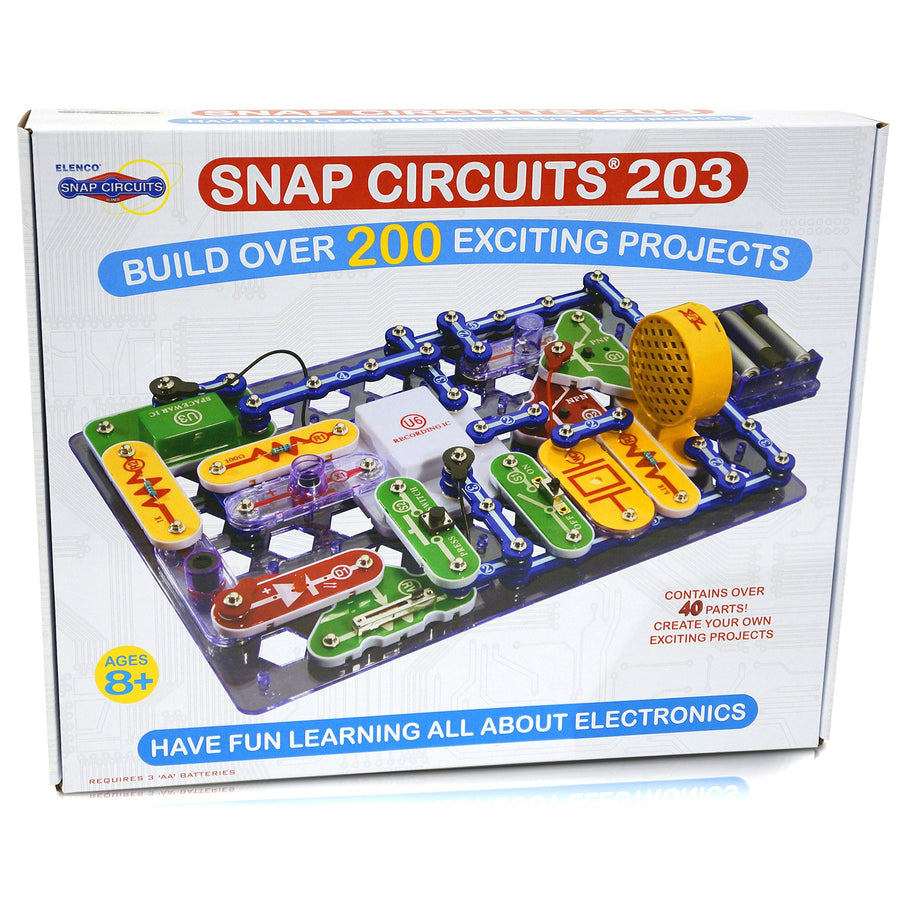Snap Circuits 203 Electronics Exploration Kit | Over 200 STEM Projects | 4-Color Project Manual | 42 Snap Modules | Unlimited Fun