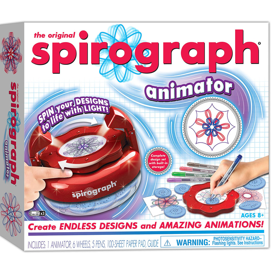 PlayMonster Spirograph -- Spirograph Animator -- The Classic Way to Make Countless Amazing Designs -- For Ages 8+