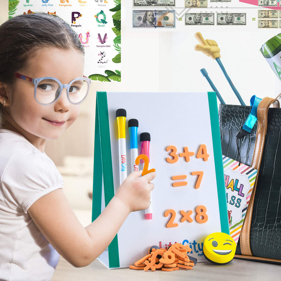 Litti City Learning & Education Toys Pretend Play Teacher Set Includes Bag whiteboard Markers and More Hours of Fun with This Interactive Play Learning Toys for 3 Year olds and up.