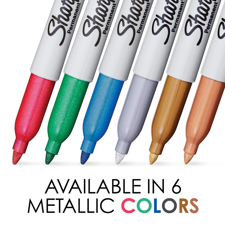 Sharpie 39108PP Metallic Permanent Markers, Fine Point, Silver, 2 Count