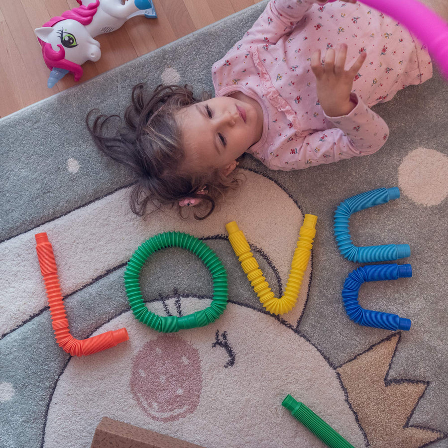 nutty toys 8 pk Pop Tube Sensory Toys - Fine Motor Skills & Learning for Toddlers, Top ADHD Fidget 2021, Unique Kids & Adults Christmas Stocking Stuffer Gift Idea, Best Tween Boy & Girl Present