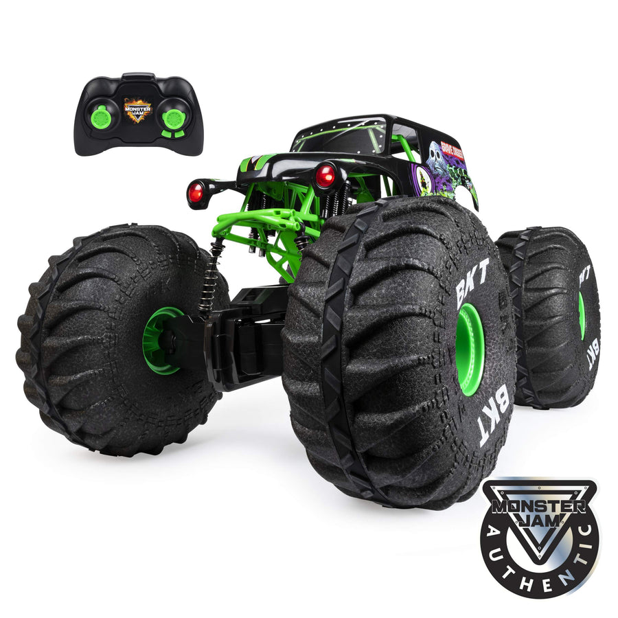 Monster Jam, Official Mega Grave Digger All-Terrain Remote Control Monster Truck with Lights, 1: 6 Scale