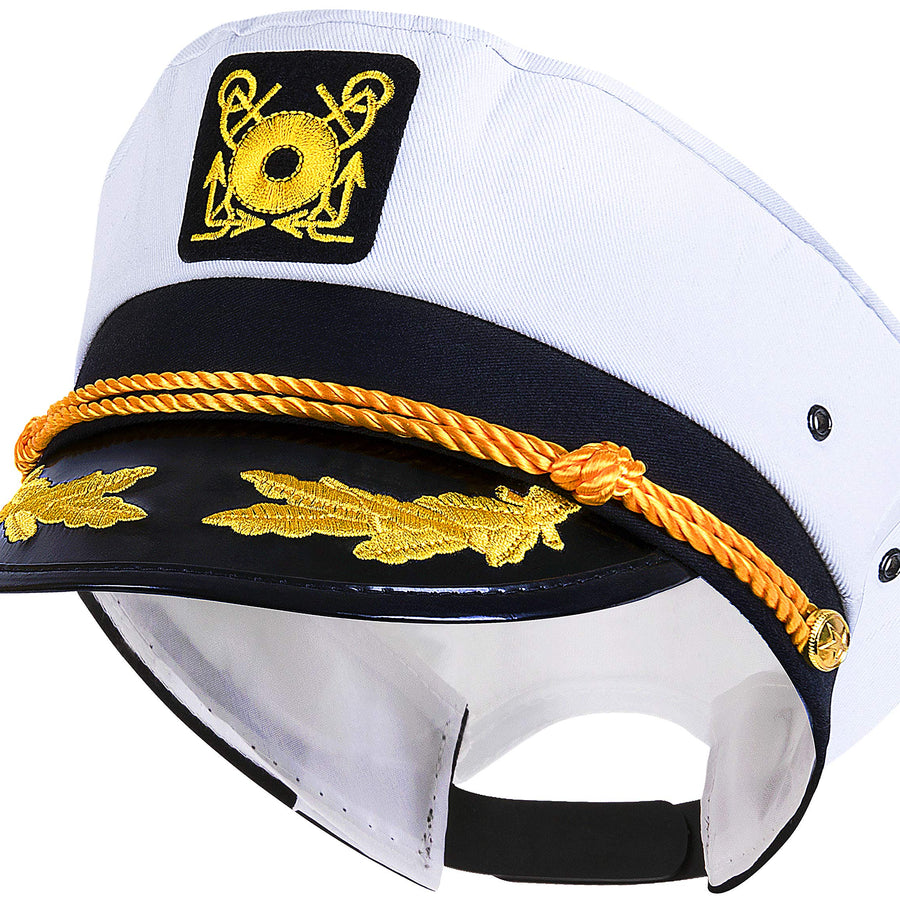 KANGAROO Adjustable Adult Captain's Yacht Cap, White