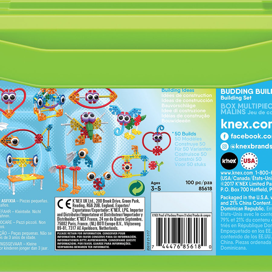 KID K’NEX – Budding Builders Building Set – 100 Pieces – Ages 3 and Up – Preschool Educational Toy