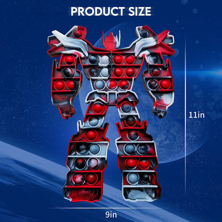 Big Pop Popper Fidget Toy, Jumbo Pop Bubble Fidget Toys that Suitable for ADHD and Early Educational Toddler Baby, Stress Reliever Pop Pop Fidgets Poppet Gift for Boys and Kids (black red white)