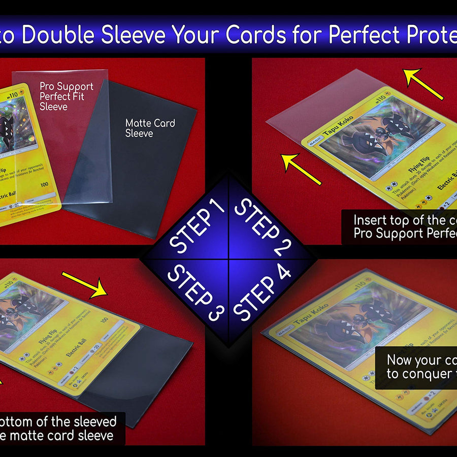 400 Premium Ultra Clear, Perfect for Double sleeving, fits Standard Size Trading Cards Magic The Gathering, Pokemon, Dragon Ball Super by Pro Support