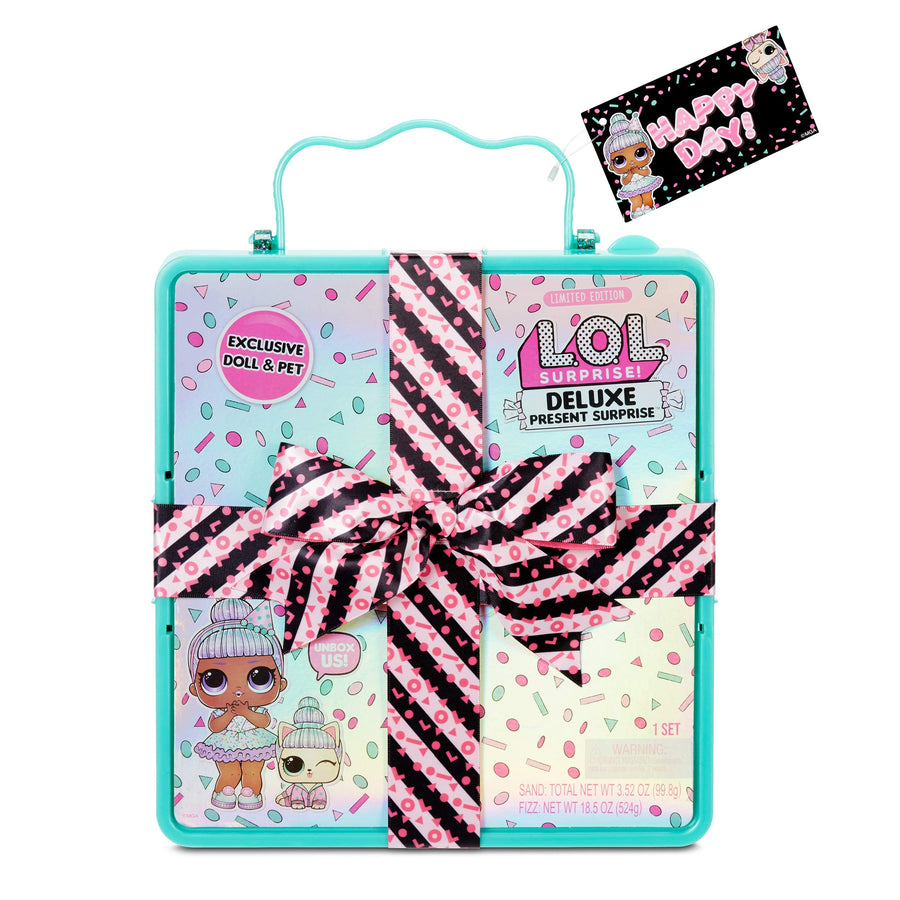 LOL Surprise Deluxe Present Surprise with Limited Edition Doll, and Pet, Teal - Adorable Fashion Doll and Colorful Doll Accessories in Giftable Packaging - Birthday Present for Girls Age 4-15 Years