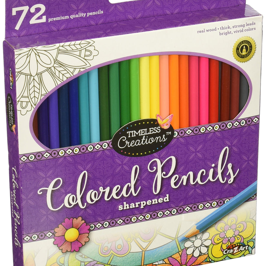 Timeless Creations Pre-Sharpened 72ct Colored Pencils, Assorted Colors Great for Children and Adults,