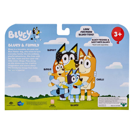 Bluey and Friends 4 Pack of 2.5-3" Poseable Figures