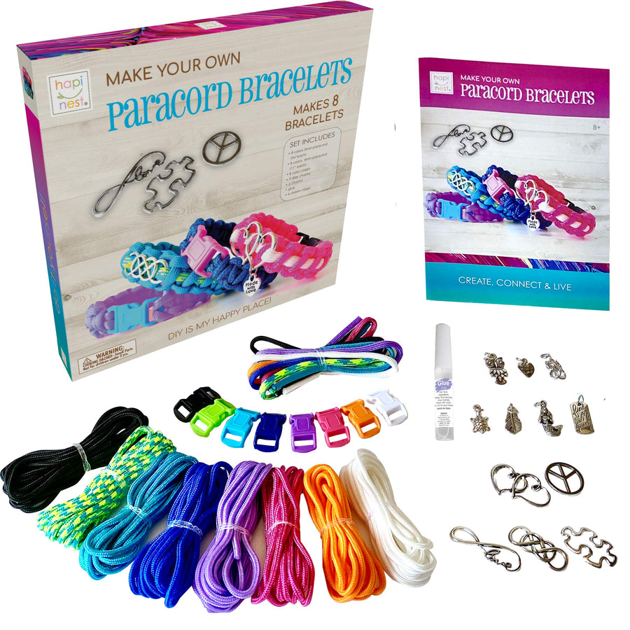 Hapinest Make Your Own Paracord Bracelets with Charms Kit - Arts and Crafts Gifts for Girls Ages 8 9 10 11 12 Years Old and Teens