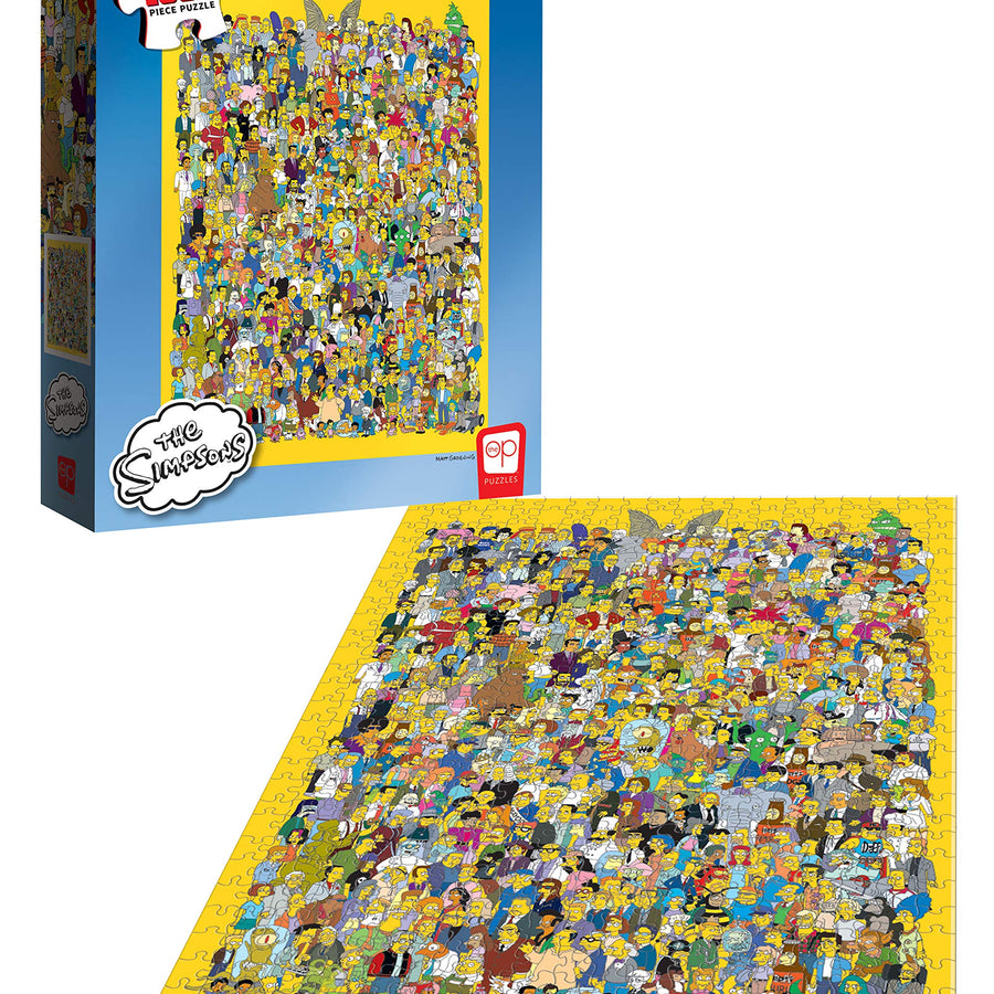 USAOPOLY The Simpsons Cast of Thousands 1000 Piece Jigsaw Puzzle | Officially Licensed Simpsons Merchandise | Collectible Puzzle Featuring Favorite Simpsons Characters from 20th Century Fox, Yellow