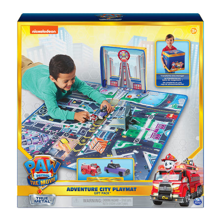 Paw Patrol, True Metal Adventure City Movie Play Mat Set with 2 Exclusive Toy Cars (Amazon Exclusive), 1:55 Scale, Kids Toys for Ages 3 and up