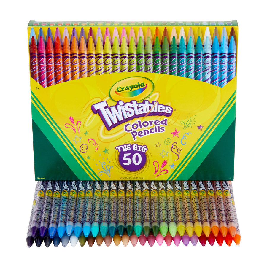 Crayola Twistables Colored Pencil Set, School Supplies, Coloring Gift,50 Count