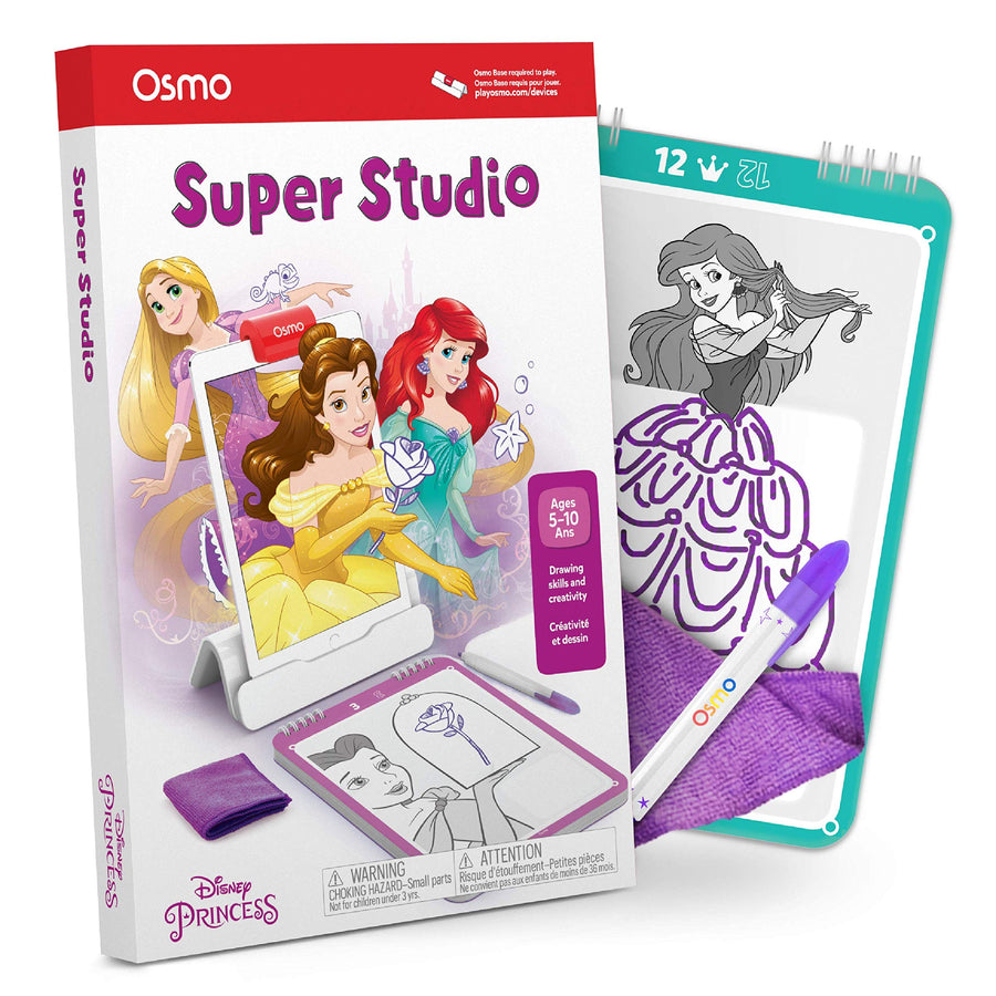 Osmo - Super Studio Disney Princess Game - Ages 5-11 - Learn to Draw - For iPad or Fire Tablet (Osmo Base Required), Multicolor (902-00008)