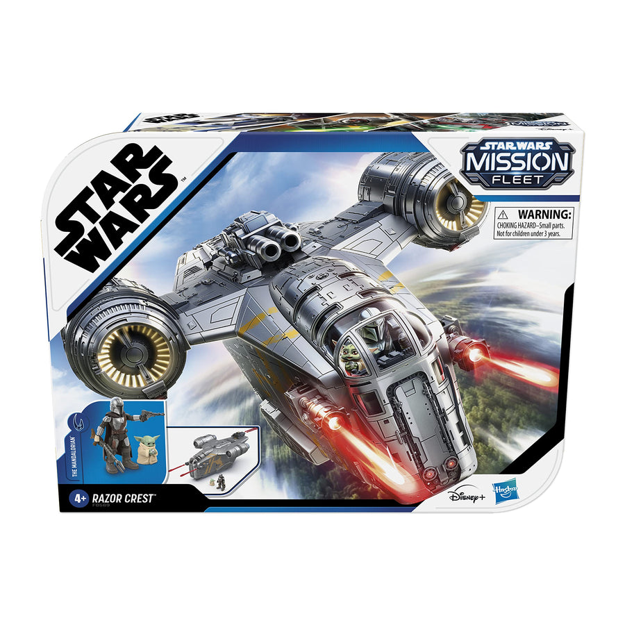 Star Wars Mission Fleet The Mandalorian The Child Razor Crest Outer Rim Run Deluxe Vehicle with 2.5-Inch-Scale Figure, for Kids Ages 4 and Up,F0589