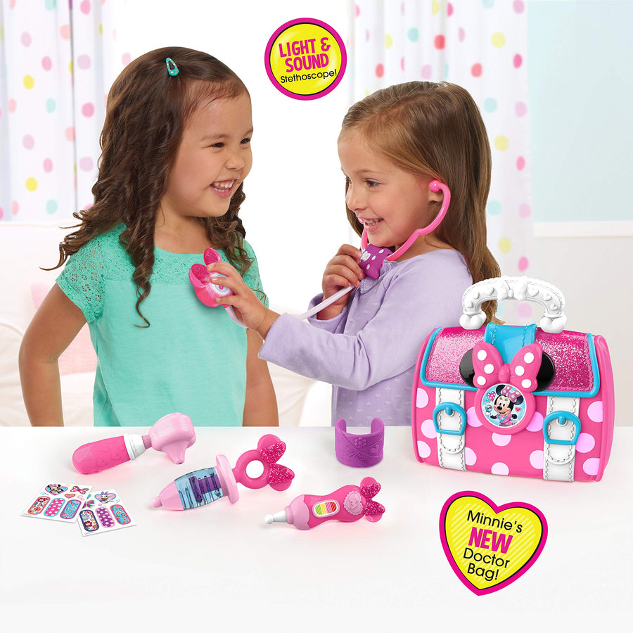 Disney Junior’s Minnie Mouse Bow-Care Doctor Bag Set Includes a Lights and Sounds Stethoscope, by Just Play