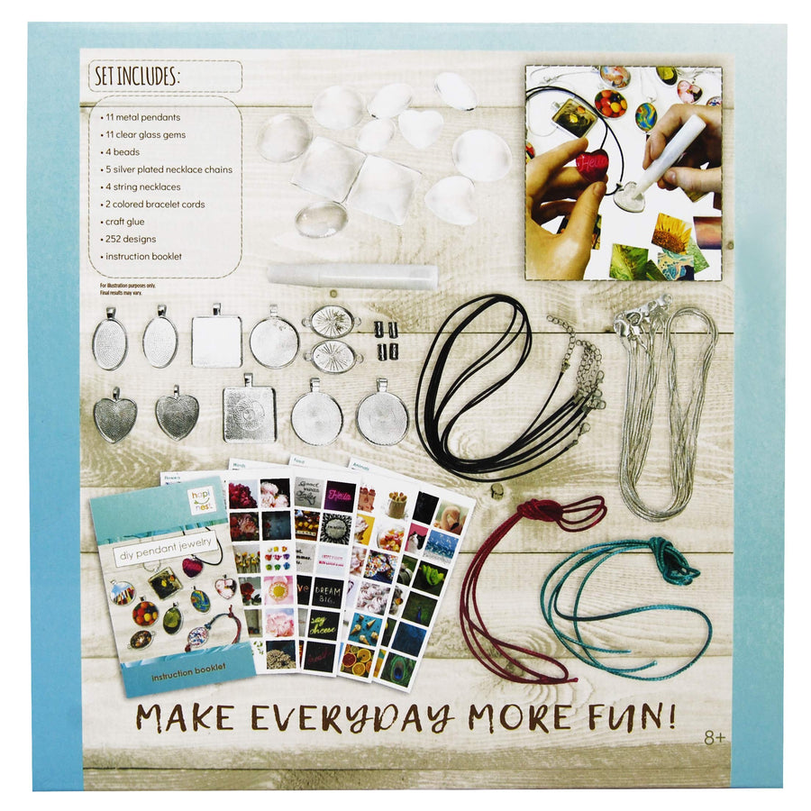 Hapinest Jewelry Making Kit for Girls Arts and Crafts Gifts Ages 8 9 10 11 12 Years Old - 11 Charm Pendants, 9 Necklaces, 2 Bracelets