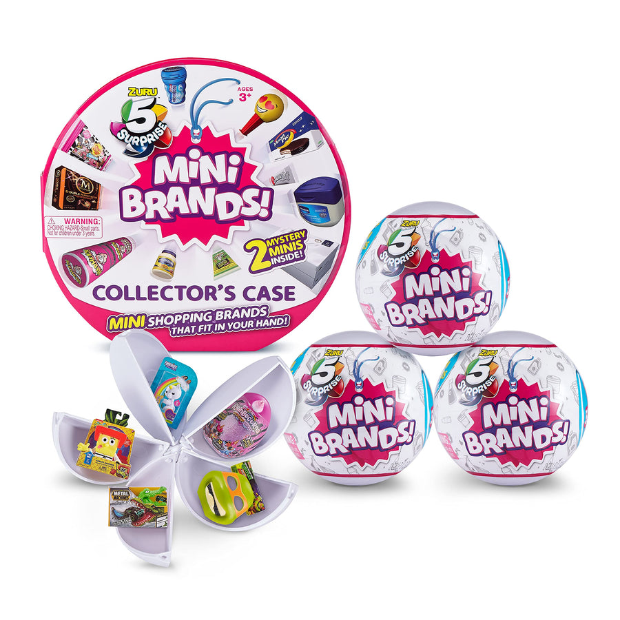 5 Surprise Mini Brands Collector's Kit Series 1 - Amazon Exclusive Mystery Capsule Real Miniature Brands by Zuru (3 Capsules + 1 Collector's Case)