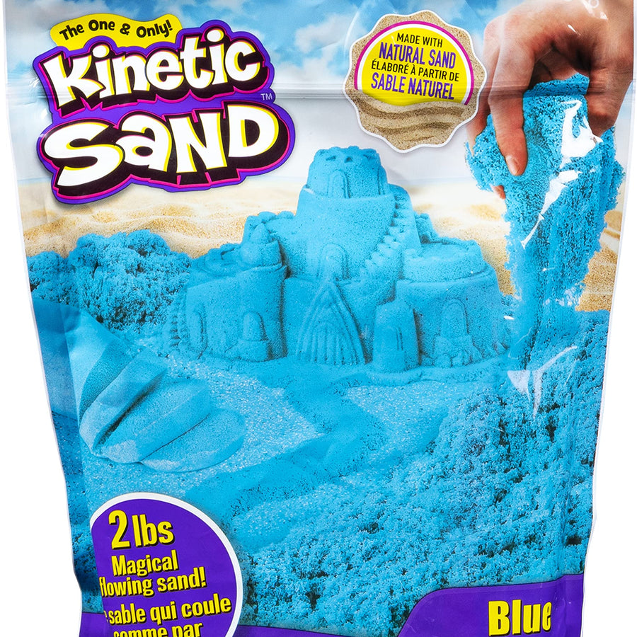 Kinetic Sand, The Original Moldable Sensory Play Sand Toys for Kids, Blue, 2 lb. Resealable Bag, Ages 3+
