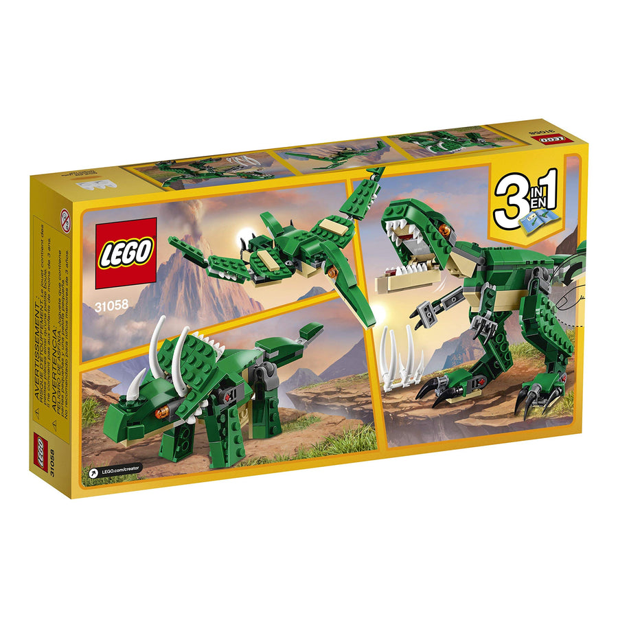 LEGO Creator Mighty Dinosaurs 31058 Build It Yourself Dinosaur Set, Create a Pterodactyl, Triceratops and T Rex Toy (174 Pieces)