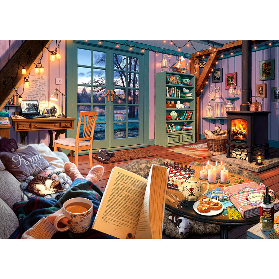 Ravensburger Cozy Retreat 500 Piece Large Format Jigsaw Puzzle for Adults - Every Piece is Unique, Softclick Technology Means Pieces Fit Together Perfectly
