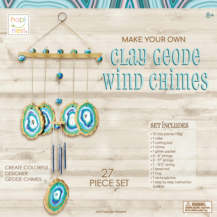 Hapinest Make Your Own Clay Geode Wind Chime Craft Kit Gift for Girls Boys Ages 8 9 10 11 12 and Teen Years and up