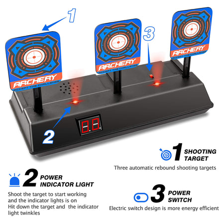 KKONES Electric Scoring Auto Reset Shooting Digital Target for Nerf Guns Shooting Target
