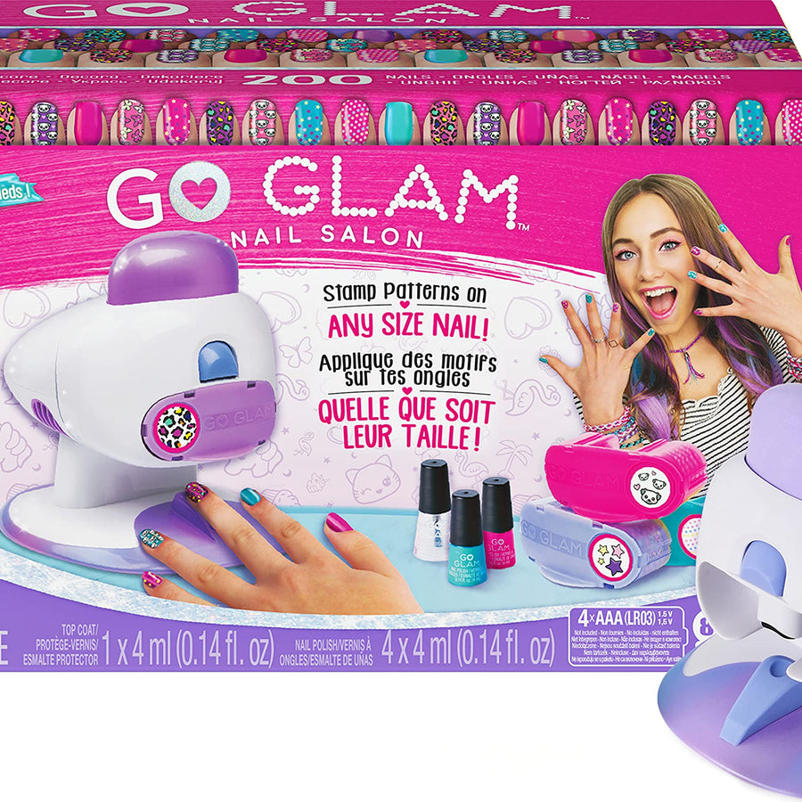 Cool Maker, GO Glam Nail Stamper Deluxe Salon with Dryer for Manicures and Pedicures with 3 Bonus Patterns and 2 Bonus Nail Polishes, Amazon Exclusive