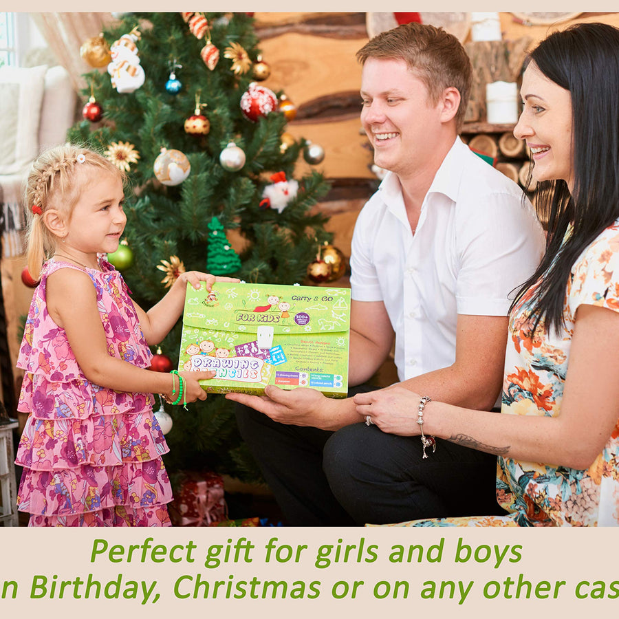 Drawing Stencils Set for Kids (54-Piece) - Arts and Crafts for Girls & Boys with Over 300 Shapes - Ideal Kids Gifts & Home Activities - Perfect Creativity Kit & Travel Activity