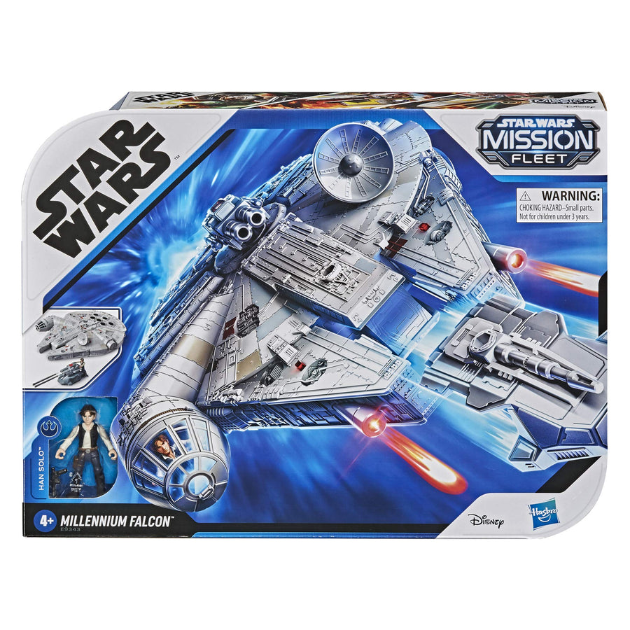 Star Wars Mission Fleet Han Solo Millennium Falcon 2.5-Inch-Scale Figure and Vehicle, Toys for Kids Ages 4 and Up