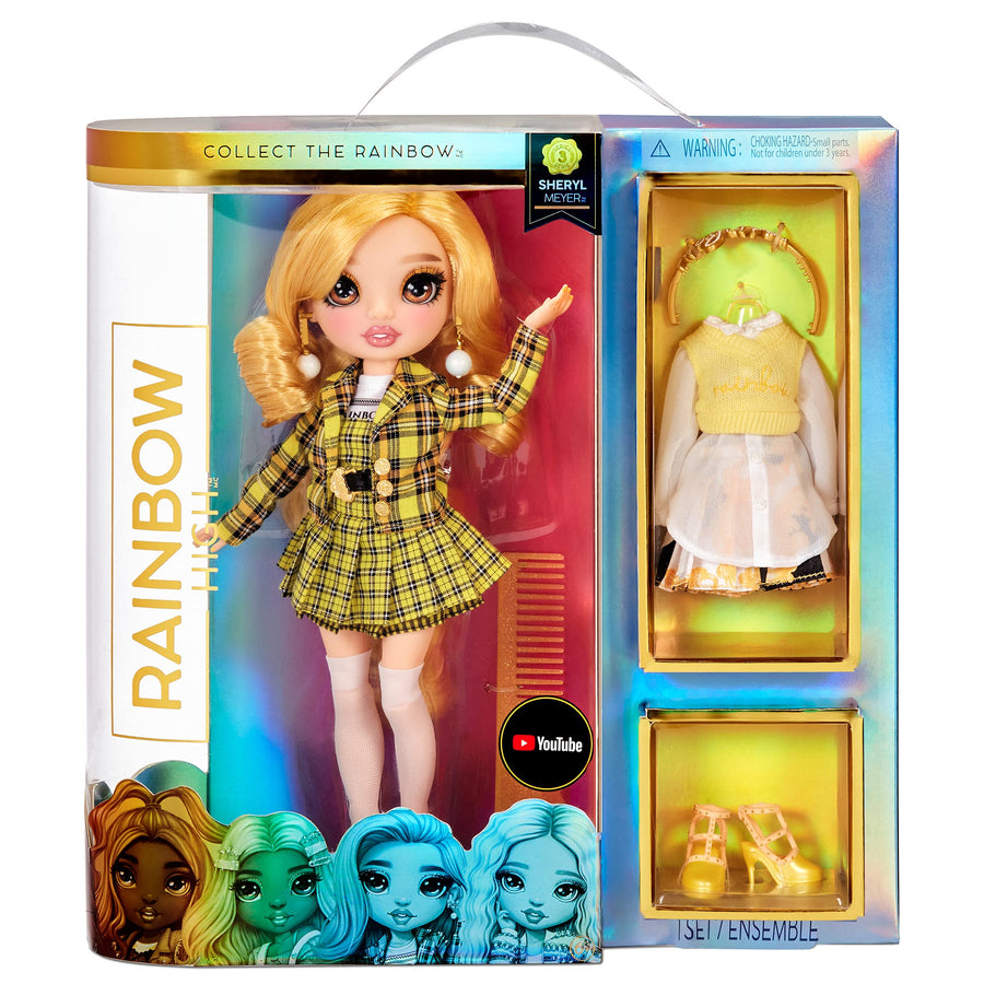 Rainbow High Series 3 Sheryl Meyer Fashion Doll – Marigold (Yellow) with 2 Designer Outfits to Mix & Match with Accessories, Gift for Kids and Collectors, Toys for Kids Ages 6 7 8+ to 12 Years Old