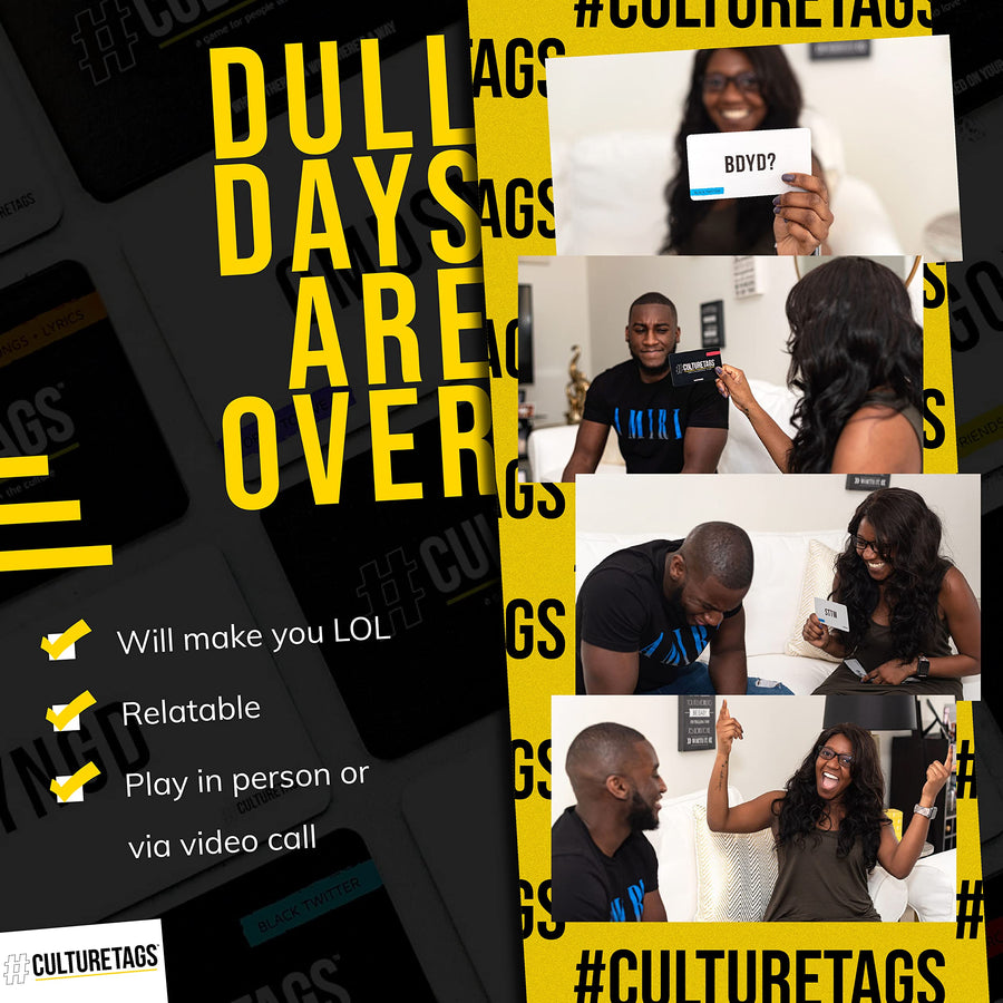 CultureTags - A Game for People Who Love Hashtags + The Culture | Party Game Set for Family Fun or Virtual Play | Age 13 Years and Up